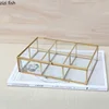 Transparent Glass Jewelry Box Rectangular Storage Boxes Jewelrys Display Box Multi-grid Jewelry Organizer Cosmetic Boxes Tray 4