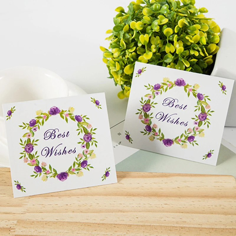 50Pcs Gift Card Best Wishes Colorful Love Tree Birthday Greeting Cards Christmas Wedding Party Postcard Small Business Supplies