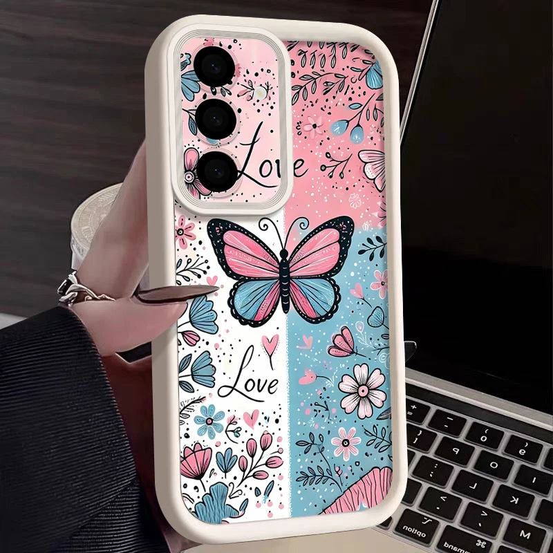 Blue Pink Butterfly Floral Phone Case