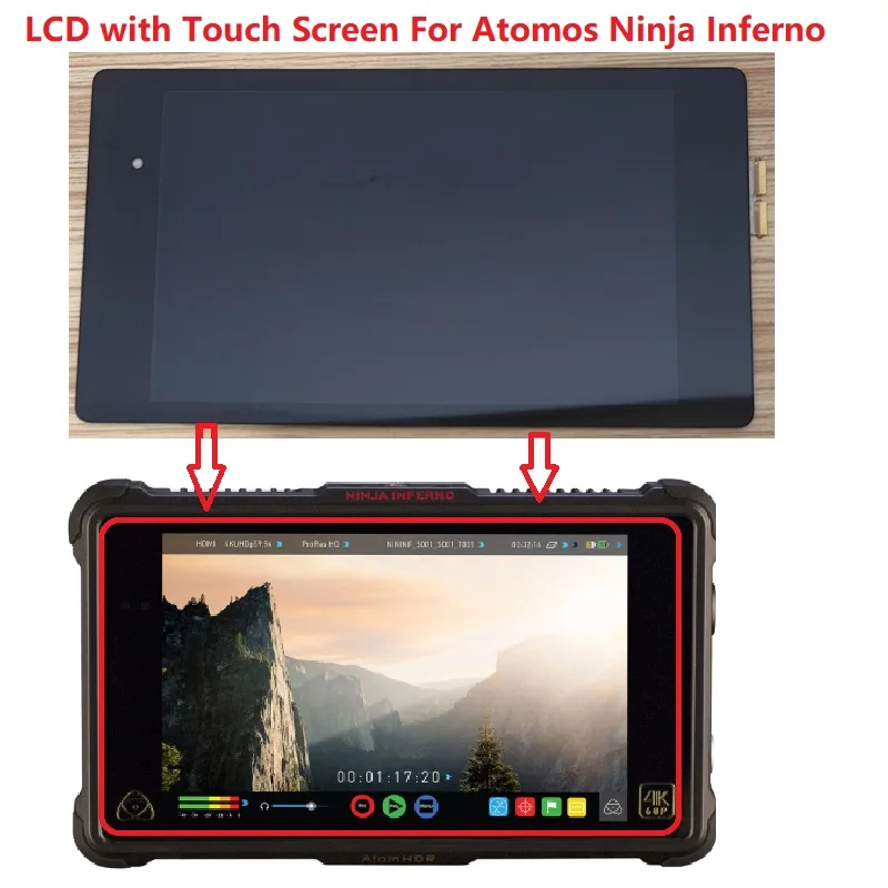 Lcd Da 7 Pollici Con Touch Screen Per Atomos Ninja Inferno Display Digitizer Glass Full Assembly