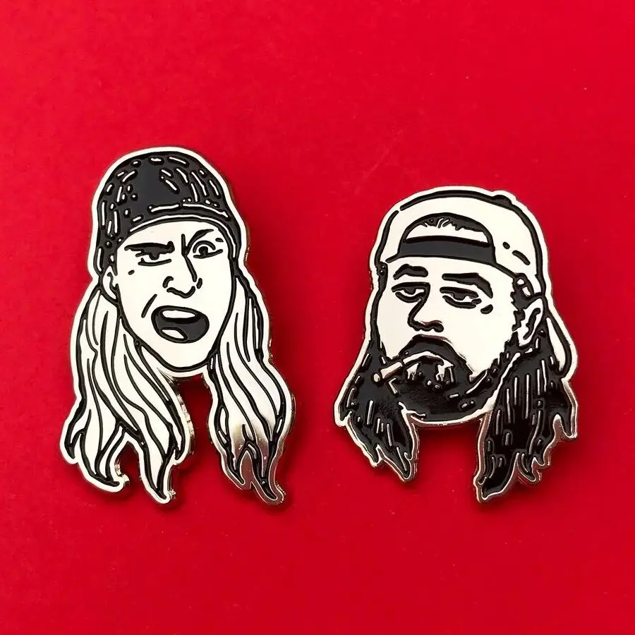 

Jay and That Silent Bob Series Enamel Pin Classic Movie Same Metal Brooch Lapel Badge Collection Jewelry Accessories