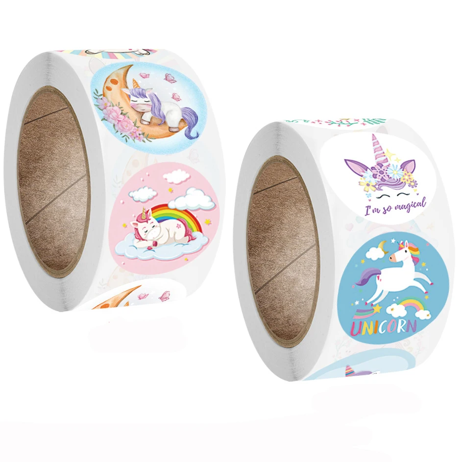 

50-500pcs Cute Kids Cartoon Animals Labels Stickers for Gift Package Card Birthday Party Wrapping Children Teaching