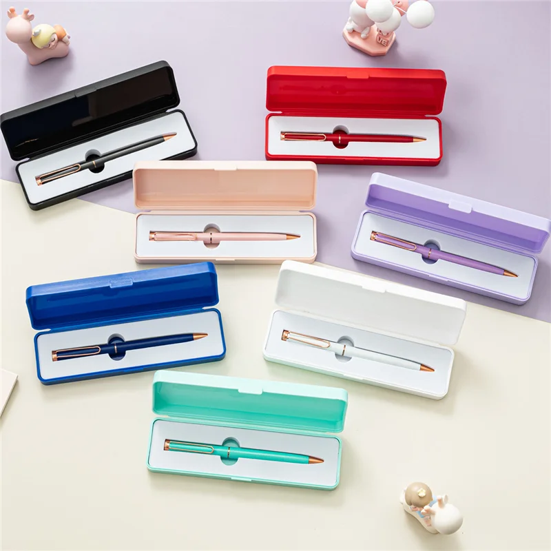 100 Teile/los Candy Farbe Stift Box Kreative Makaron PP Kunststoff Schreibwaren Box Student Geschenk Stift Verpackung Boxen – Detail 2