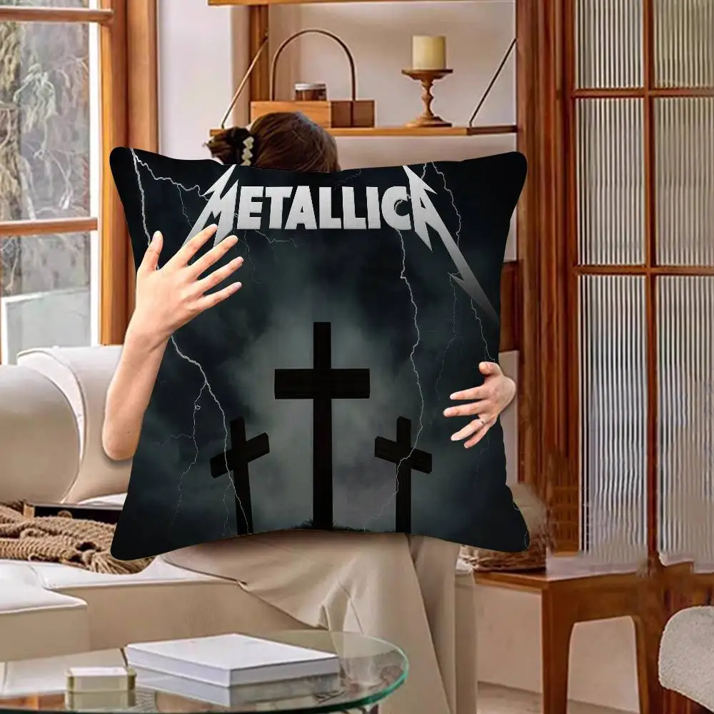 Band M-METALLICA Cool Office Cushion Kissenbezug, Auto-Kissenbezug, 45 x 45 cm, Lendenkissenbezug, Sofa-Kissenbezug – Detail 7