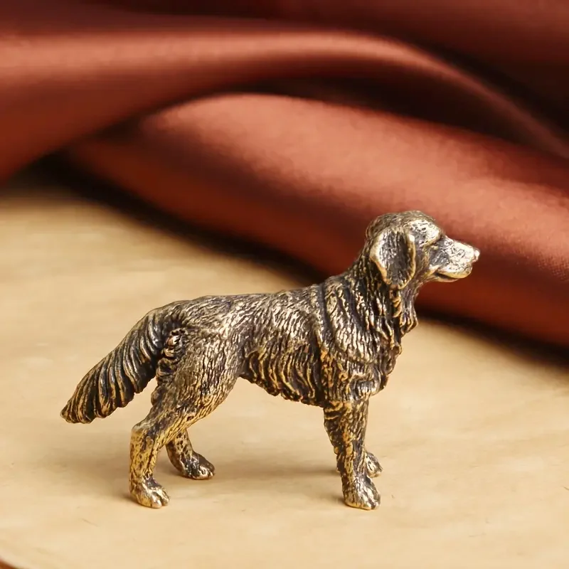 Lucky Shepherd Dog Messingfigur – Sternzeichen-inspirierte Schreibtischdekoration für Reichtum, Anziehung, Teehaustier und Heimdekoration – Detail 5