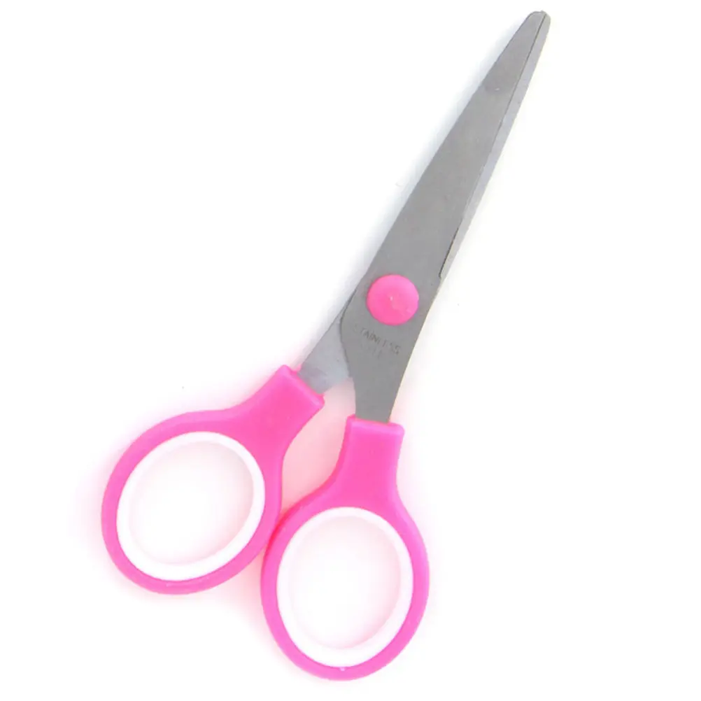 6Pcs 학생 가위 어린이를위한 안전한 가장자리 작은 공예 가위 DIY 종이 절단 스크랩북 아트 문구 가위 어린이를위한
