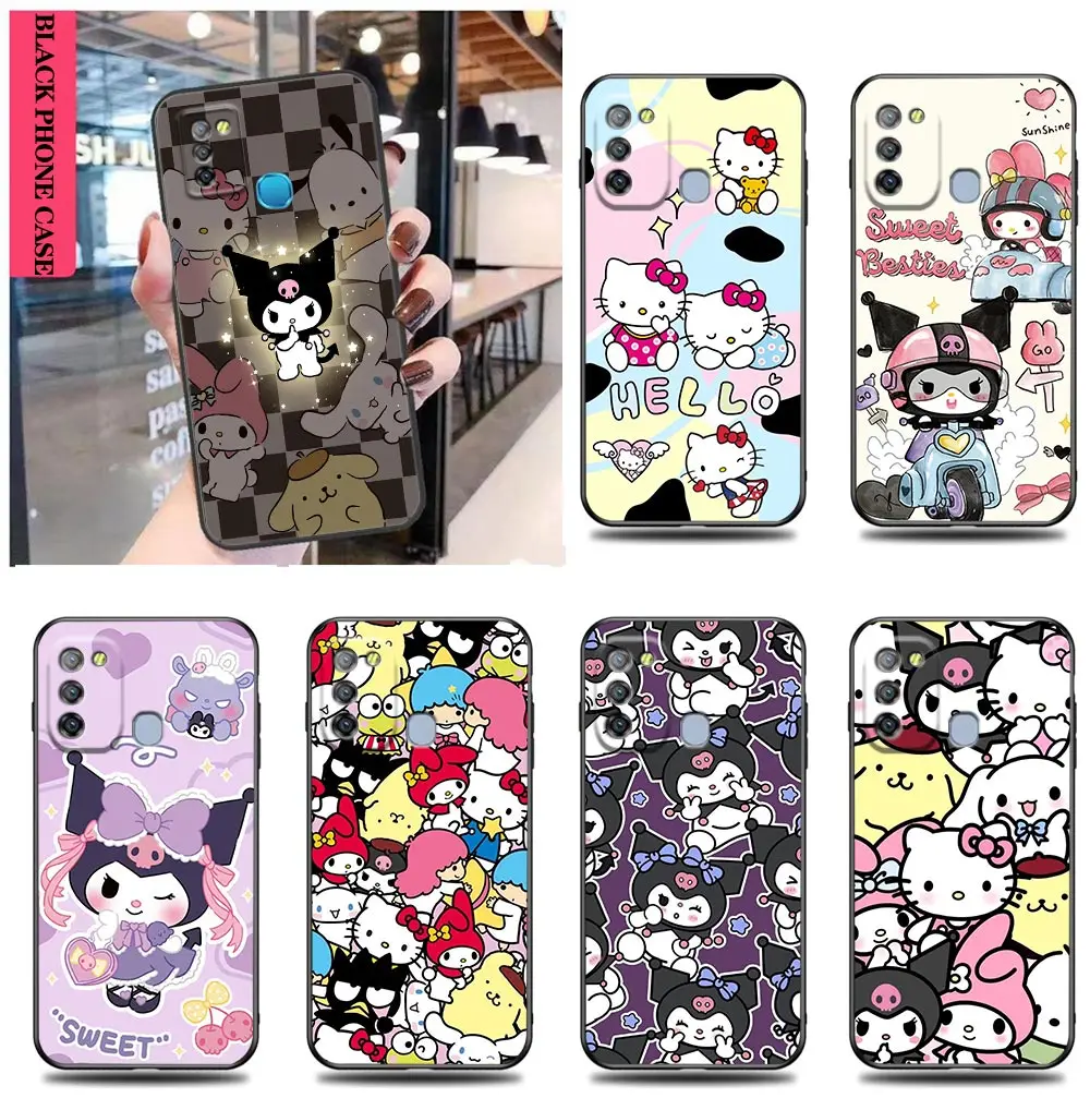 Custodia Per Infinix Tecno Camon 20 19 16 Zero 30 20 Pova 5 4 Note 30 30I 12 G96 11 10 Pro 5G Custodia Cartoon H-Hello K-Kitty K-Kuromi