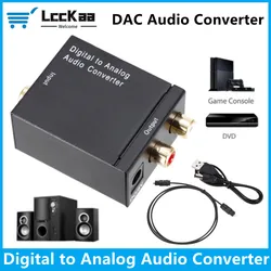 LccKaa Digital to Analog Audio Converter DAC Amplifier Decoder Optical Coaxial Toslink to Analog RCA L/R Audio Converter Adapter