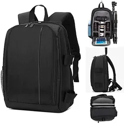 Camera Backpack Waterproof Multi-function Bag with Tripod Stand, Removable Pad Plug-in, and Flash Accessory for DSLR Camera Lens