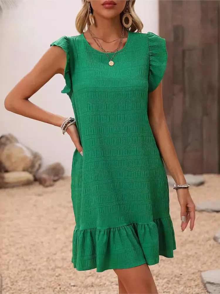 EMERY ROSE Vestido De Verano Con Cuello En V Bordado Con Ojales | Mode