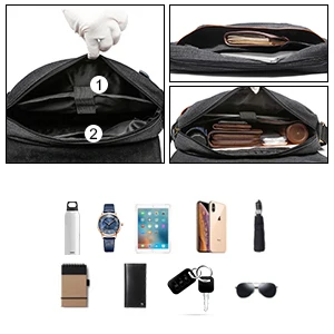 KONO Waterproof Canvas Messenger Bag For 13 Inch Laptop Durable, Practical For school And Work