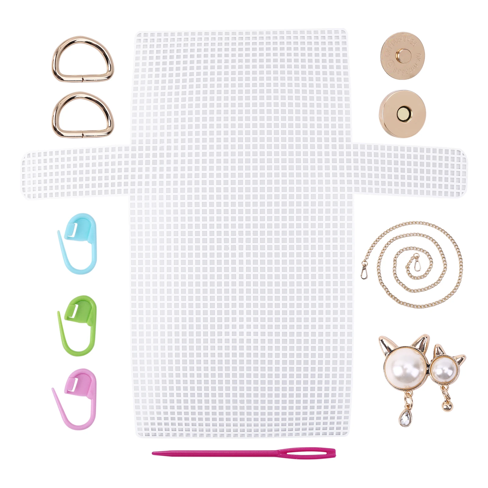 1 Set Plastic Mesh Grid Plate for DIY Making Bag Auxiliary Weaving Sewing Embroidery Knitted Piece Handmade Woven Bag