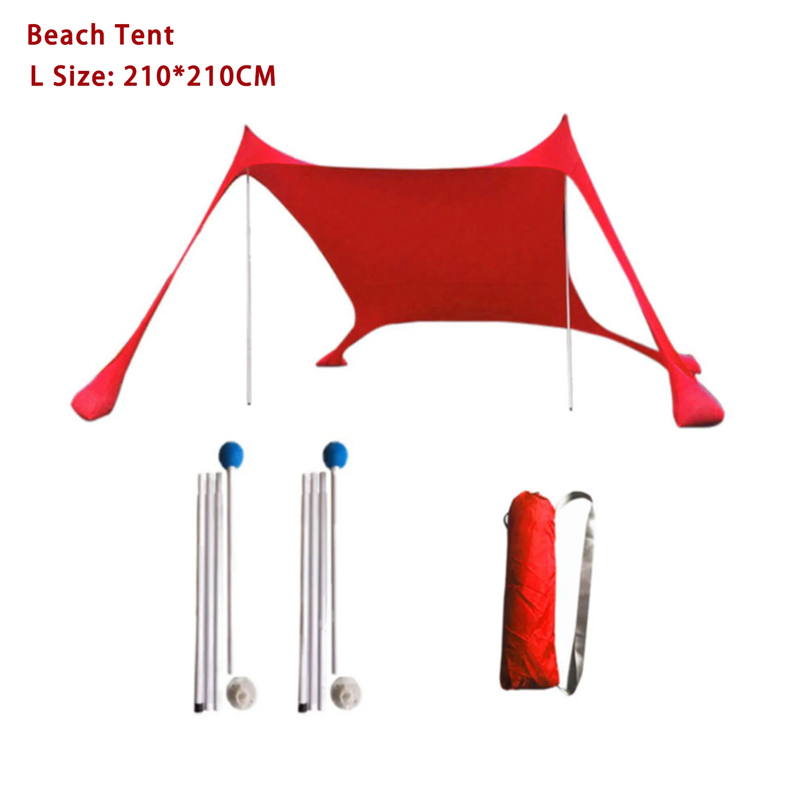 Tenda Da Spiaggia Regolabile Con Sacchetto Sabbia | Parasole Familiare UPF50+ Con 4 Picchetti - Ideale Per Mare, Parchi E Escursioni - Foto 10
