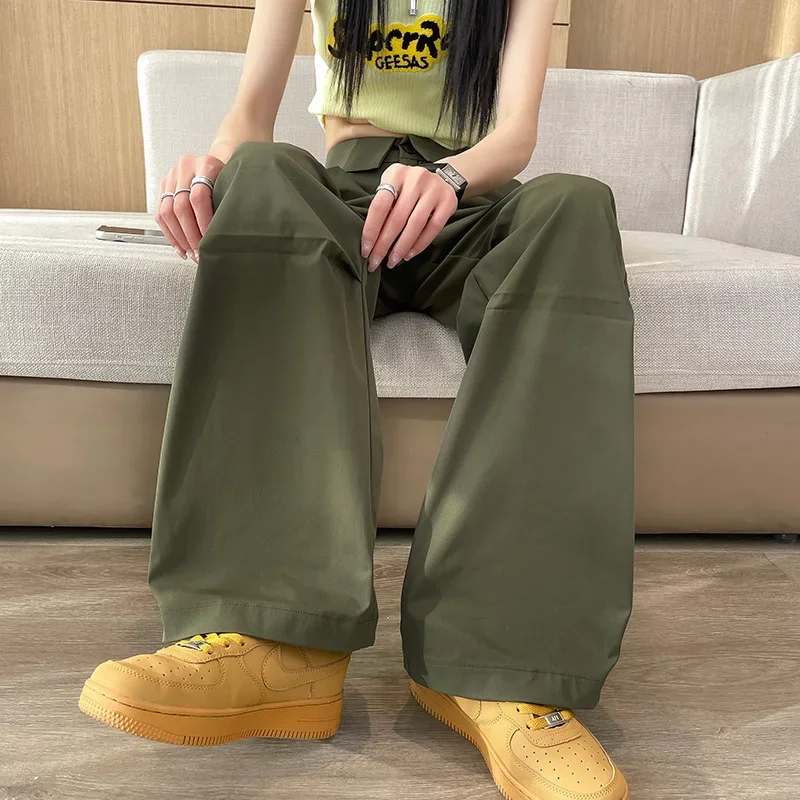 

Solid Pockets Trouser Women Cargo Pants Safari Pants Girls New Fashion Sweatpants Outwear S-2XL