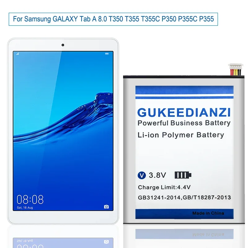 Tablet Battery 5100mAh Safe For Samsung Galaxy Tab A 8.0 T350 T355 T355C P350 P355C P355 EB-BT355ABE