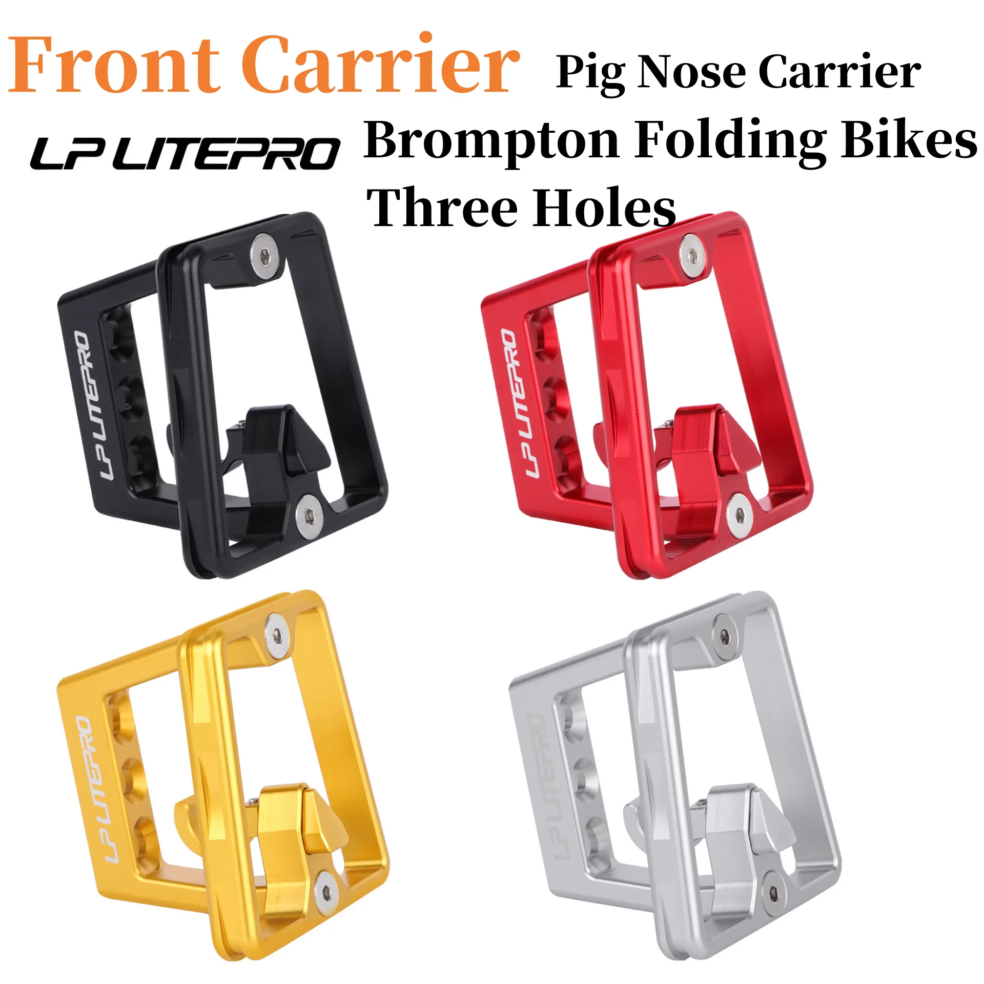 Folding Bike Front Bag Carrier Block Bracket For DAHON/ FNHON/ Brompton Folding Bike Front Carrier Adapter 3 Holes 50x66x70MM