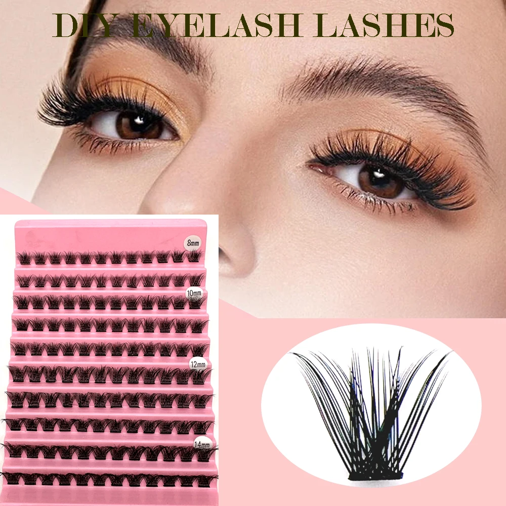 

DIY Eyelashes Extension 240 Pcs Mix Individual Lashes Volume Natural Segmented Eyelash Bundles Makeup Supplies