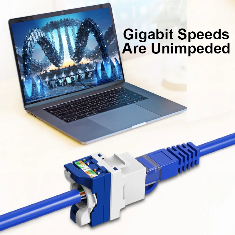RJ45 키스톤 잭, CAT6 CAT5E CAT6A 도구 프리 자동 잠금 모듈 어댑터, 펀치 다운 도구 커플러 없음