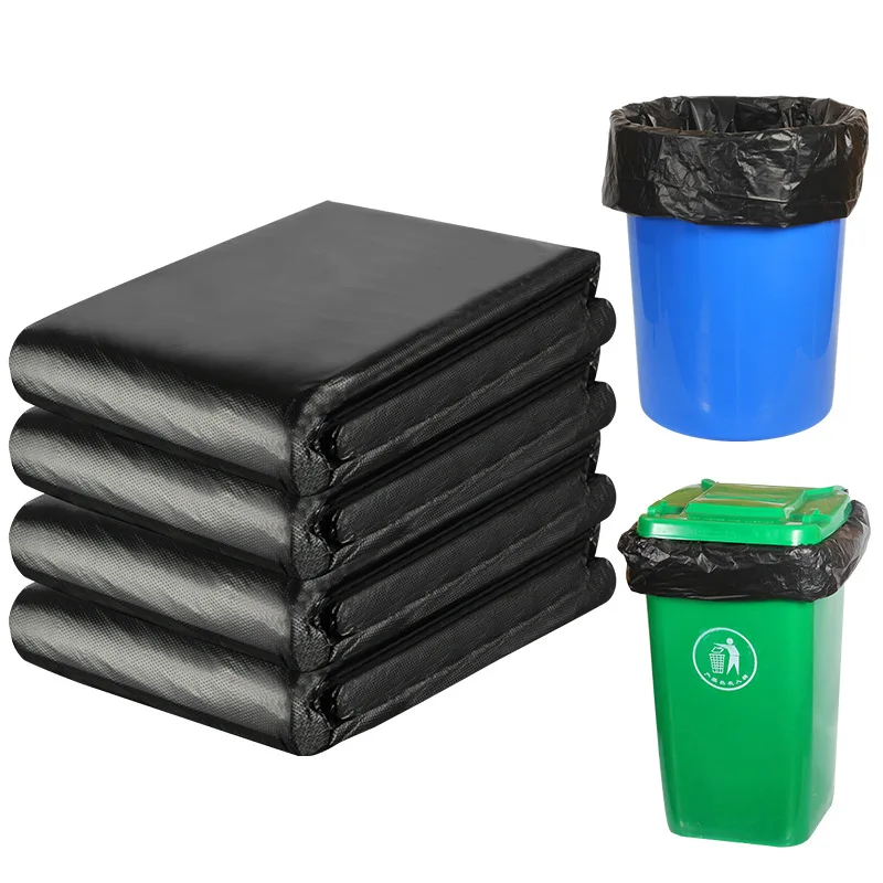 5PCS Disposable Thickened Oversized Black Trash Bags Heavy Dust Trash Bags Oversized Garbage Bags for Kitchen Large Garbage Bags