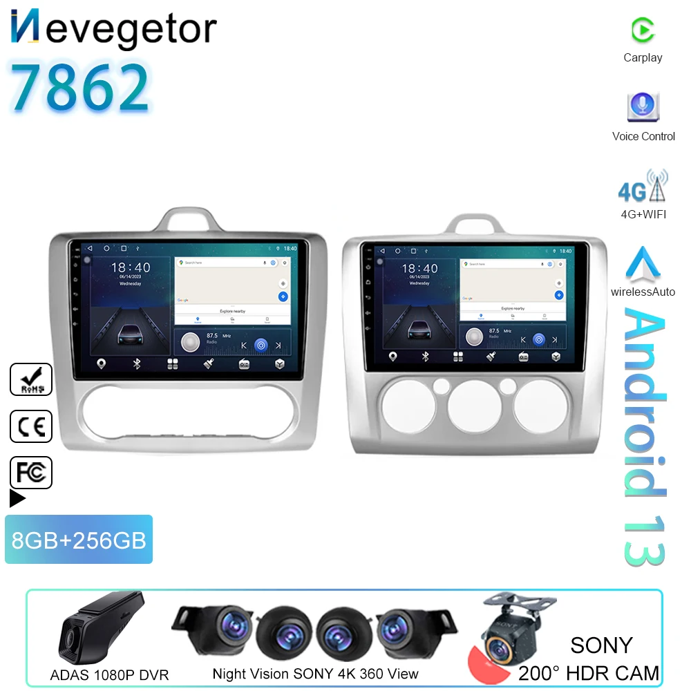 

Автомагнитола на Android для Ford Focus 2 Mk 2 2004 - 2011 MT AT, автомобильное радио, головное устройство, мультимедийный видеоплеер, навигация GPS 4G No 2din DVD