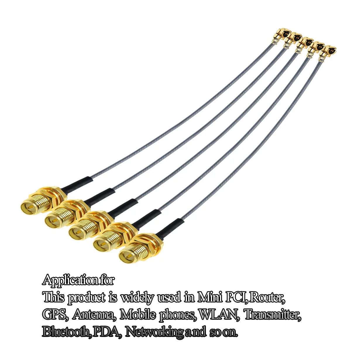 5pcs IPX to RPSMA Extension Cable RP-SMA Female to UFL Female RF WiFi Pigtail Grey Cable 1.13mm Coaxial Coax RF Connector Adapter
