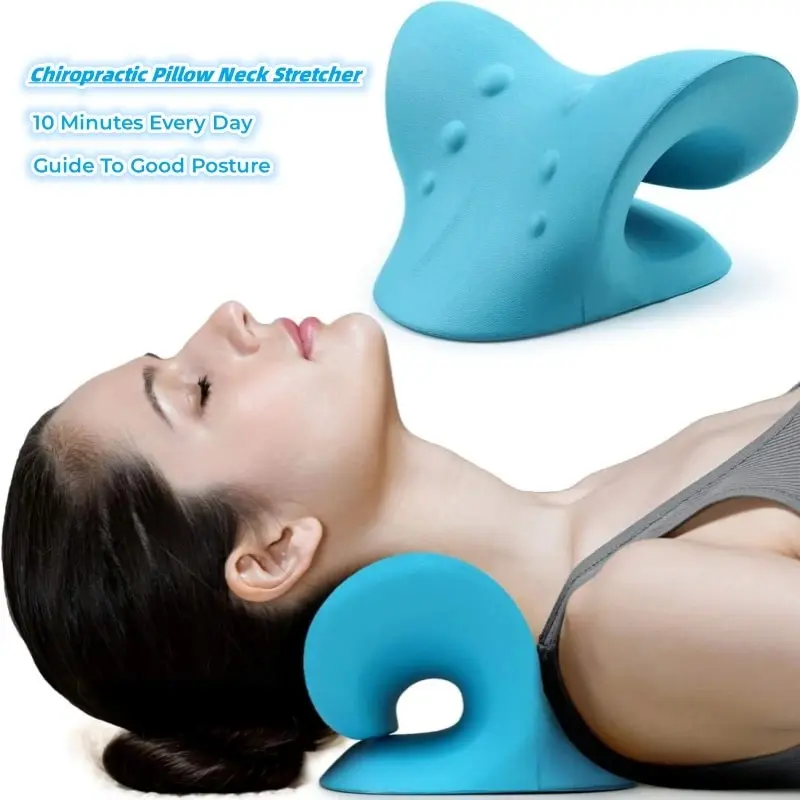Neck and Shoulder Relaxer Cervical Traction Device Relief Cervical Spine Alignment Chiropractic Pillow Neck Stretcher