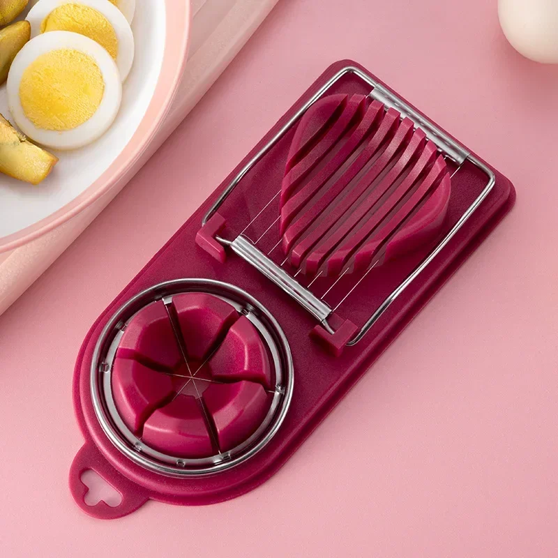 Egg Cutter Egg Slicer Multifunctional Egg Cutter Stainless Steel Egg Slicer Sectioner Cutter Mold Flower-Shape Luncheon Meat Kitchen Gadgets