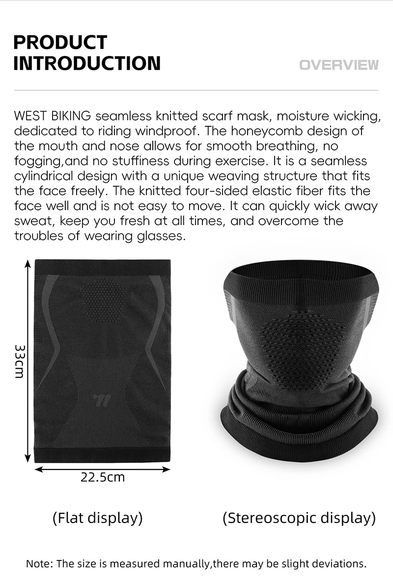 Description Picture 4 of itemWESTBIKING Thermal Windproof Cycling Mask Knitted Neck Warmer Winter Running Hiking Skiing Cap Bicycle Face Cover Cycling Scarf
