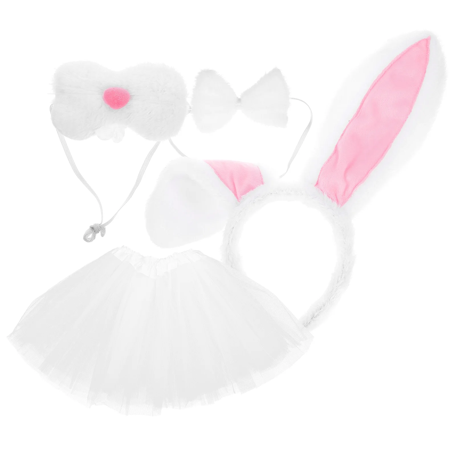 

1 Set Cosplay Rabbit Costume Animal Ear Headband Tail Prop Easter Costume Bowtie Tutu Skirt for Performance