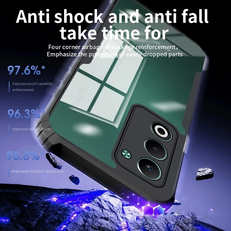 Acrylic Transparent Shockproof Back Cover with Magnetic Holder Ring