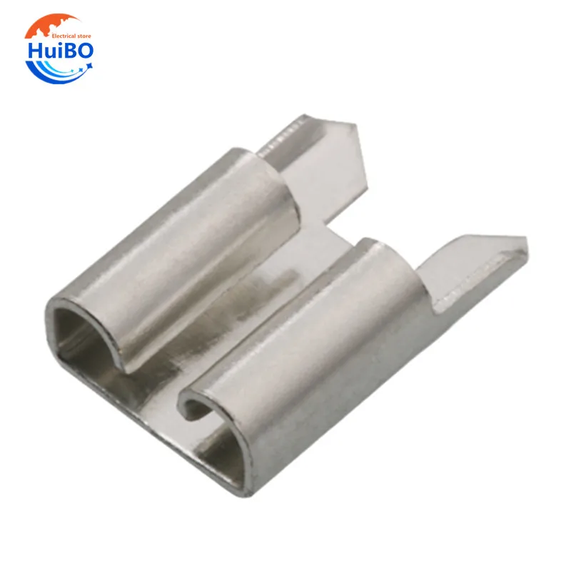 【Online】 100pcs 6.3 Inserts Plug Spring terminal Circuit board thickness 0.4 female terminal welding sheet.