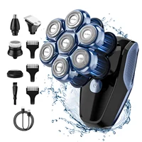Men's Electric Head Shaver Razor Rechargeable Cordless Hair Shaving Razors For Bald Man 5 In 1 Waterproof Wet Dry Beard Trimmer 2