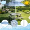 4 In 1 Kids Sand Water Table With Removable Weatherproof Umbrella Wooden Outdoor Picnic Table With 2 Covered Bins For Toddlers Sensory Table For Boys Girls