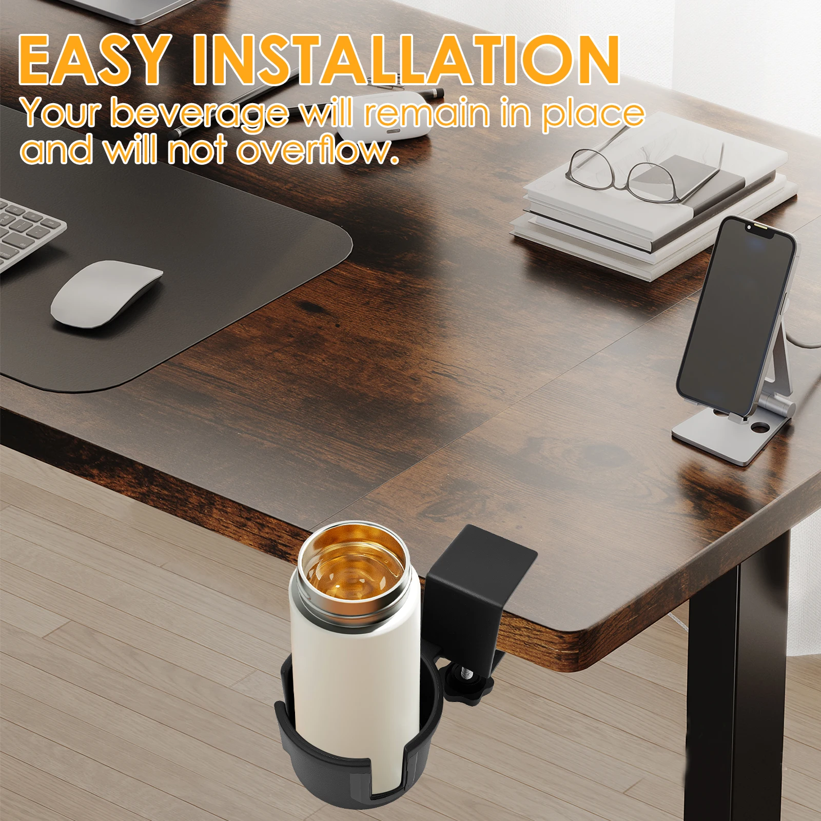ABS Rotating Desk Cup Holder Table Clamp