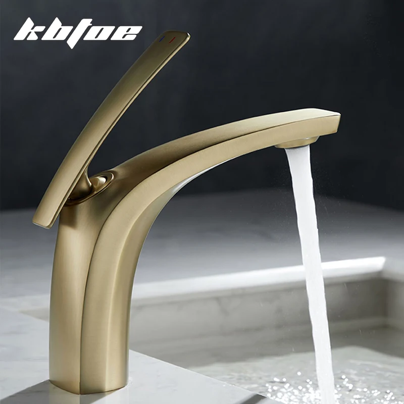 

Brass Wash Basin Faucet Modern Single Hole Bathroom Hot and Cold Water Mixer Sink Taps Vessel Toilet Deck Mounted Washbasin Tap