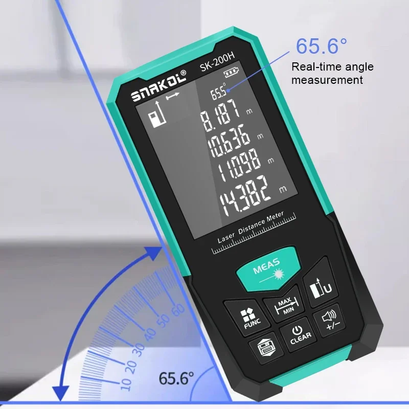 Snakol Laser Distance Meter 150M/200M Professional Laser Tape Measure Rangefinder Measuring Tool Range Finder USB Rechargeable