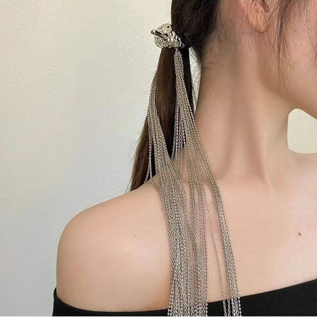 Snake Shape Hair Sticks Punk Double Hairpin For Women Silver Color