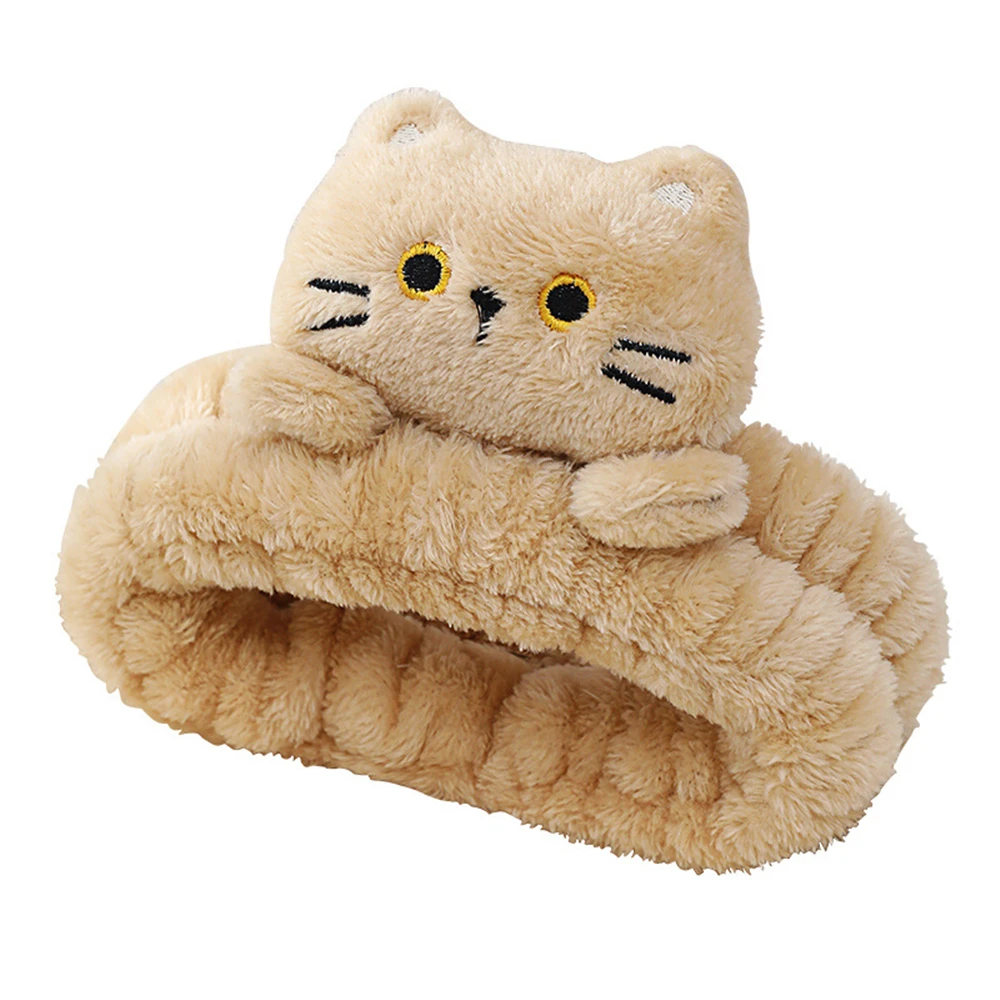 1pcs Cartoon Cat Headband Female Plush Face Wash Headband Non-slip Facial Mask Special Headdress Cat Ear