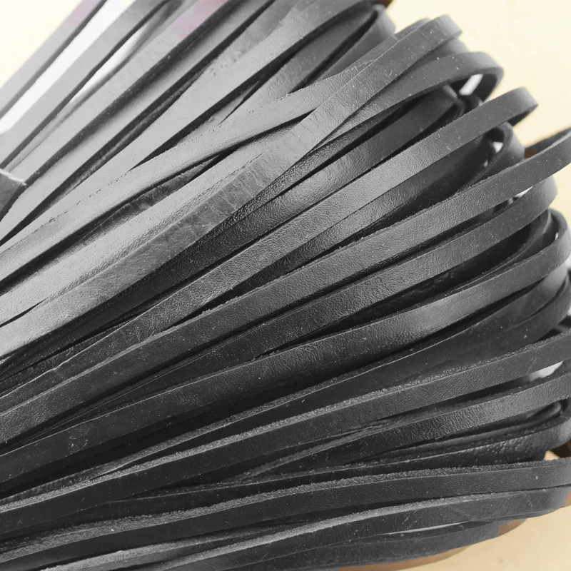 2 Meter flache Schnürsenkel aus echtem Leder, Rindsleder-Streifenschnur, Flechtschnur für DIY-Armbänder, Halsketten, Schmuck, Schuhe, Basteln – Detail 2