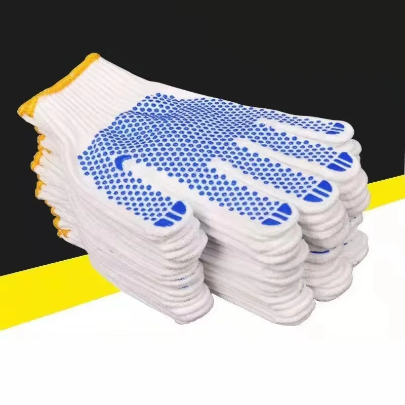 1/10 Pairs blue Gloves for Working Household Cleaning Tools Car Repair Factory Labor Insurance Glove High Stretch Mittens 2