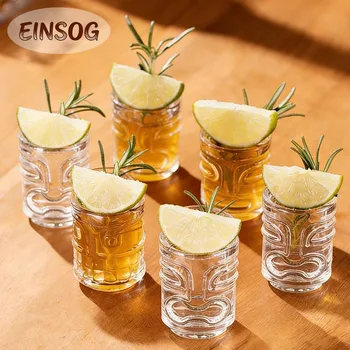 6-Piece Tiki Shot Glass Set (Mask Totem Design) 1