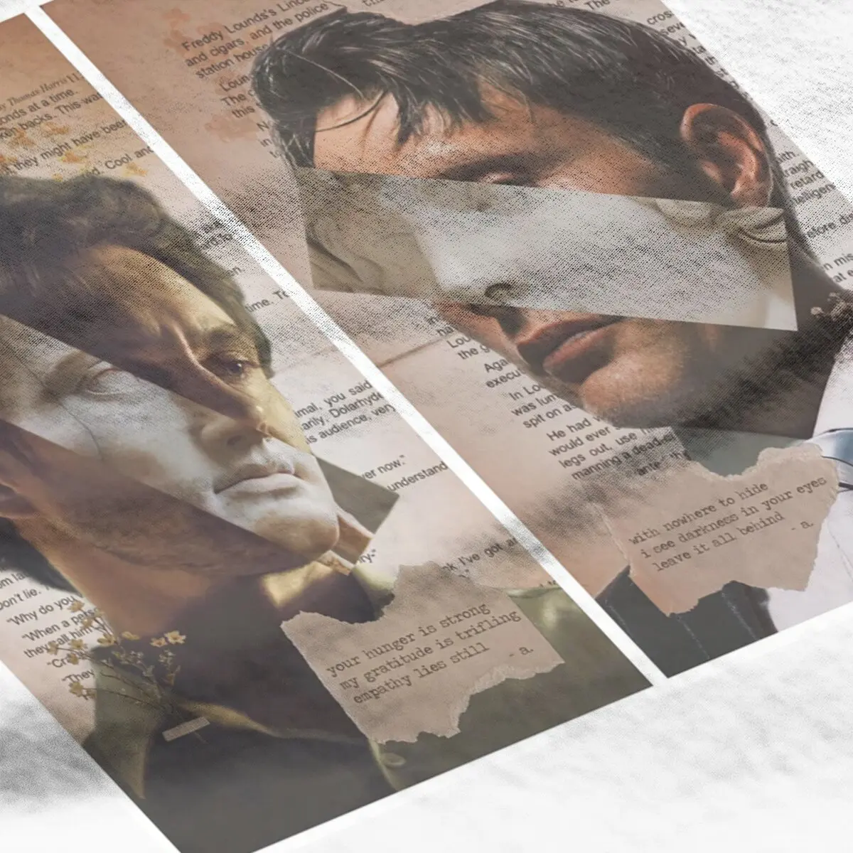 Vintage Secreted Love A Will Graham & Hannibal Lecter Poetic Collage Statue Haiku Liebesgedicht Dr Lecter's T-Shirt bedruckte Kleidung – Detail 5