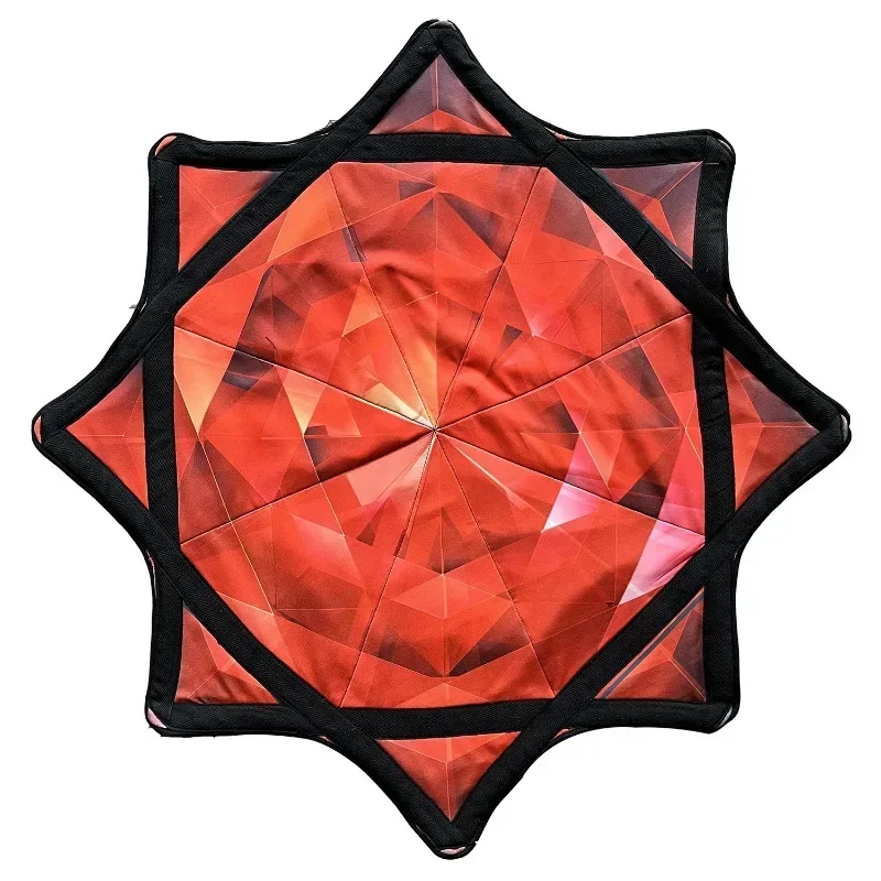 Two-sided Spinning Dance Handkerchief Swirled Lycra Octagonal Scarf Flying Handkerchief Rotating Ribbed Flyers Silk Scarf Silk Ribbon Scarf