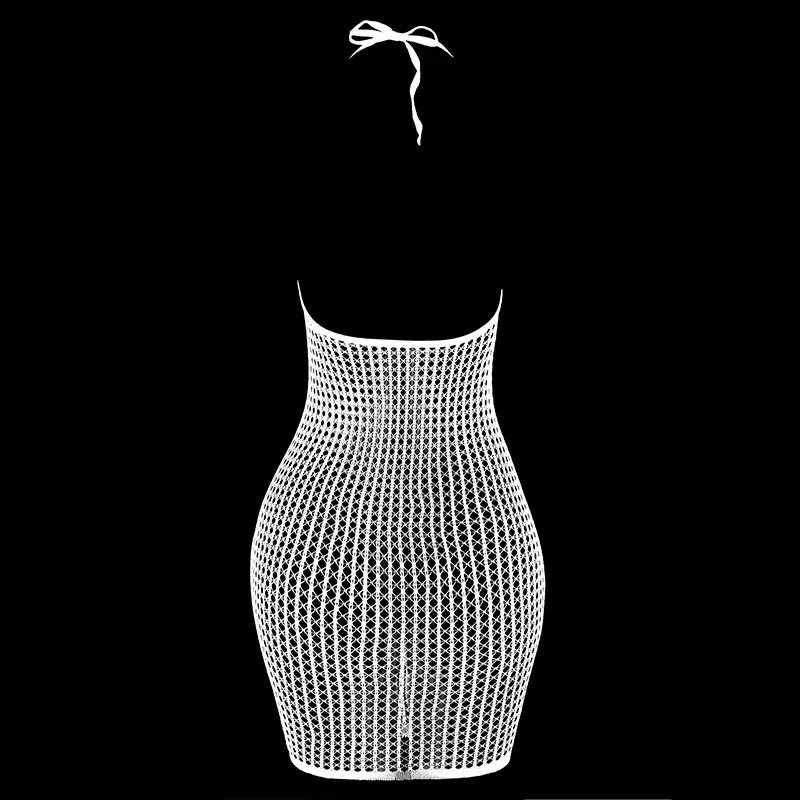 Women Sexy Fishnet Cover Up Without Bikini Hollow Out See Through Bodycon Dress Beachwear Summer Women's Swimwear