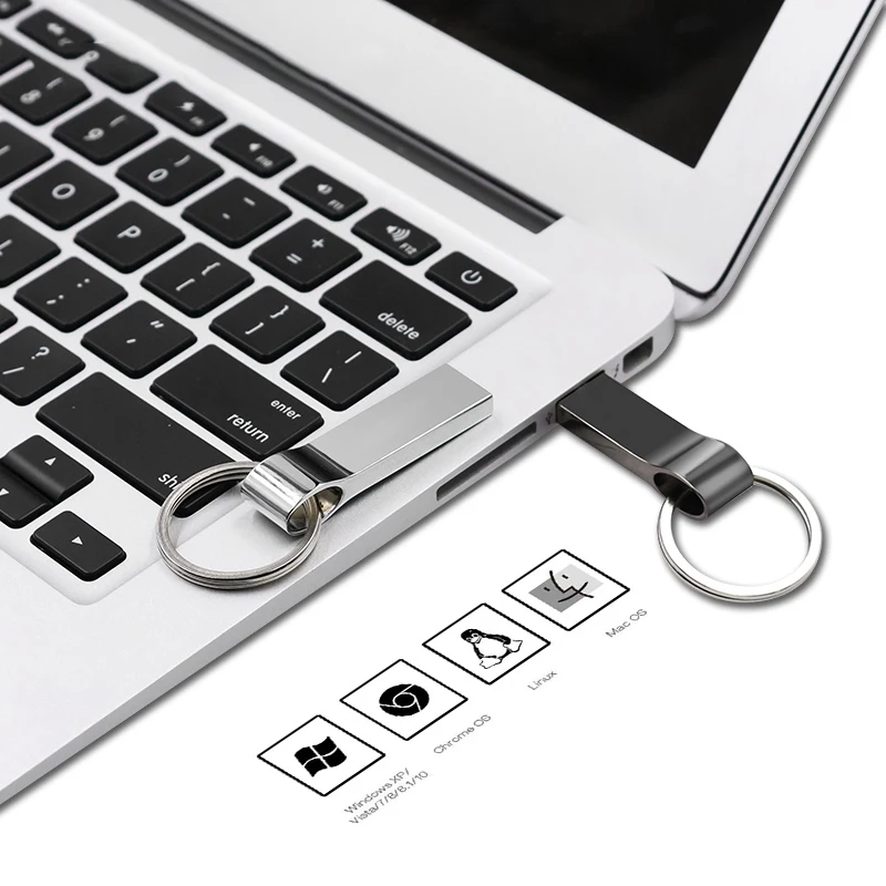 Metal USB Flash Drive 64GB 32GB Pen Drives Free Key Chain Gift HIgh Speed Memory Stick 128GB 256GB U Disk Pen Drive 4GB 8GB 16GB