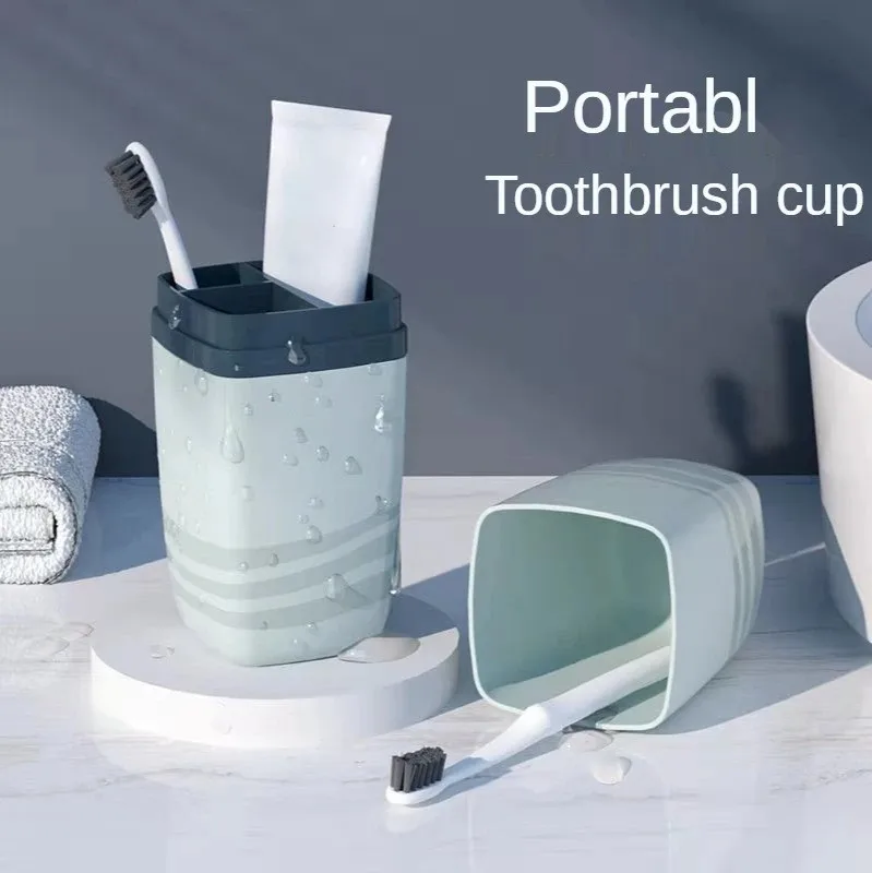 Portable Travel Wash Cup Set For Toothbrush And Toothpaste Storage_voghion.com