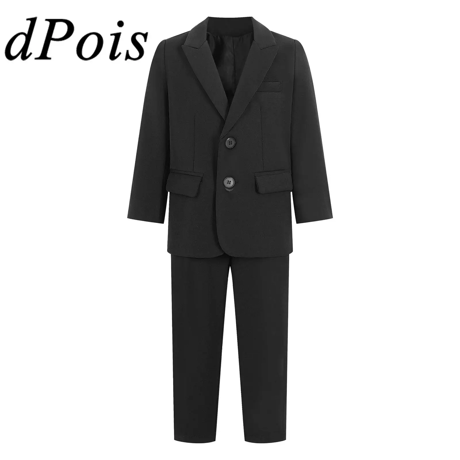 

Kids Gentleman Outfits Long Sleeve Blazers Pants Children Party Clothes Sets For Christening Baptism Wear School Uniforms