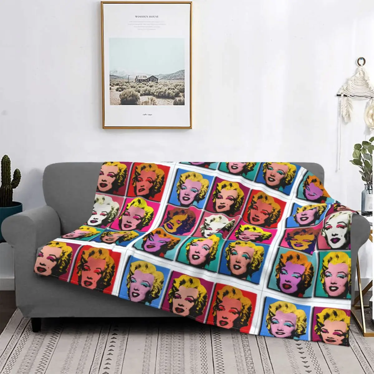 

Marilyn Abstract Art Blankets Pop Art Flannel Awesome Warm Throw Blankets for Bed Sofa All Season