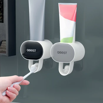 Dispenser automatico di dentifricio antipolvere per adulti e bambini Supporto a parete Supporto per spremi dentifricio Set di accessori per il bagno 1