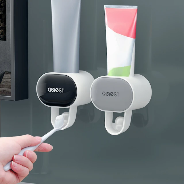 Dispenser automatico di dentifricio antipolvere per adulti e bambini Supporto a parete Supporto per spremi dentifricio Set di accessori per il bagno 1
